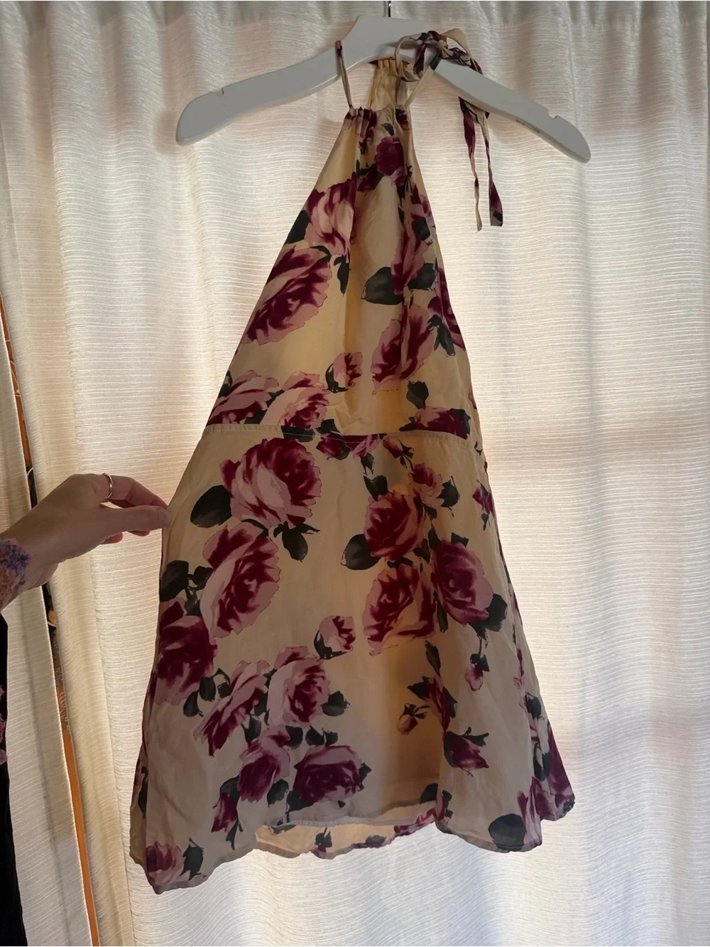 Iconic Stone Cold Fox pale yellow cream floral silk mini dress - Picture 7 of 8